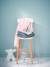 Plaid bébé en polaire minky et molleton STELLA EAU DE ROSE+GRIS - vertbaudet enfant 