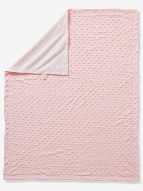 Couverture bébé bi-face minky/molleton STELLA - eau de rose, Linge de lit &  Déco