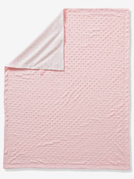 Plaid bébé en polaire minky et molleton STELLA EAU DE ROSE+GRIS - vertbaudet enfant 