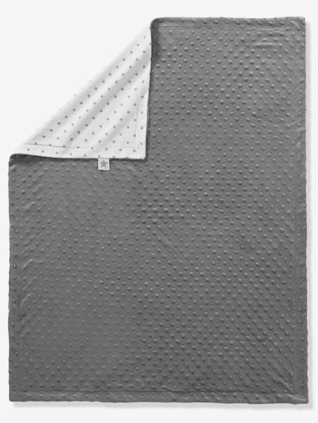 Plaid bébé en polaire minky et molleton STELLA EAU DE ROSE+GRIS - vertbaudet enfant 