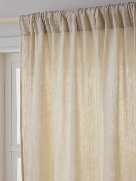 Rideau tube tamisant en gaze de coton blanc+cinnamon+ecru+grey blue+rose+rosy+sage green - vertbaudet enfant 