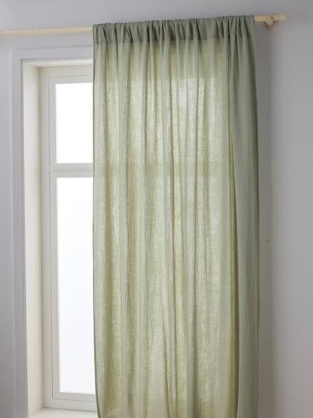 Rideau tube tamisant en gaze de coton blanc+cinnamon+ecru+grey blue+rose+rosy+sage green - vertbaudet enfant 