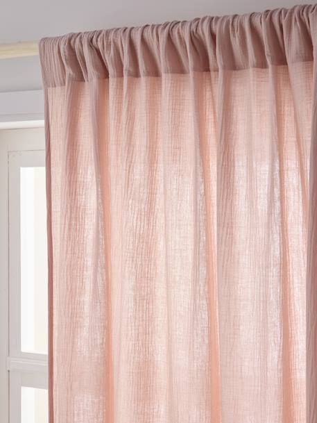 Rideau tube tamisant en gaze de coton blanc+cinnamon+ecru+grey blue+rose+rosy+sage green - vertbaudet enfant 