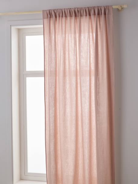 Rideau tube tamisant en gaze de coton blanc+cinnamon+ecru+grey blue+rose+rosy+sage green - vertbaudet enfant 