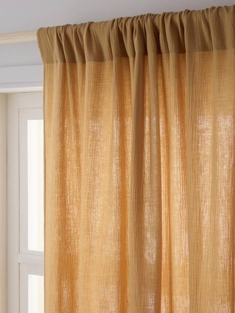 Rideau tube tamisant en gaze de coton blanc+cinnamon+ecru+grey blue+rose+rosy+sage green - vertbaudet enfant 