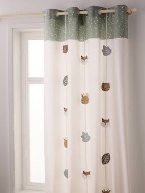 Linge de lit & Déco-Rideau guirlande à oeillets tamisant animaux Green Forest