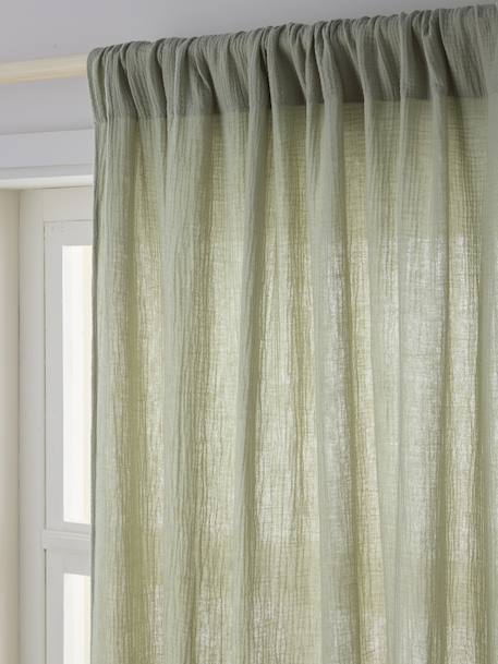 Rideau tube tamisant en gaze de coton blanc+cinnamon+ecru+grey blue+rose+rosy+sage green - vertbaudet enfant 