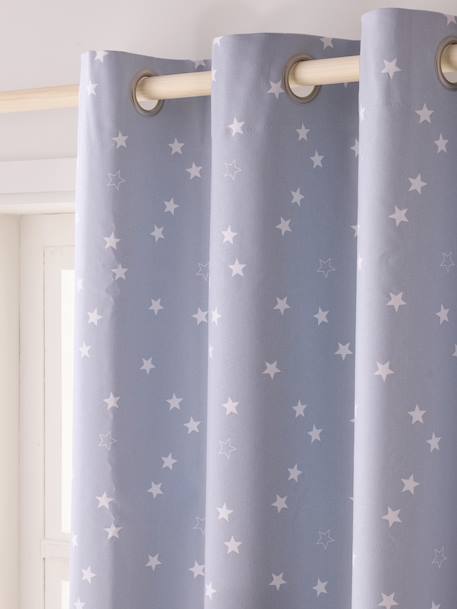 Blackout Curtains with Eyelets & Star Print Blue - vertbaudet enfant 