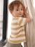 Honeycomb Knit Striped T-Shirt for Babies cappuccino+tomato red - vertbaudet enfant 