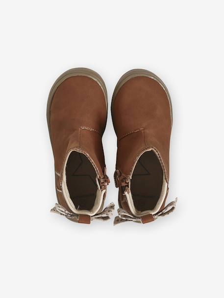 Boots with Zip for Girls, Designed for Autonomy black+brown - vertbaudet enfant 