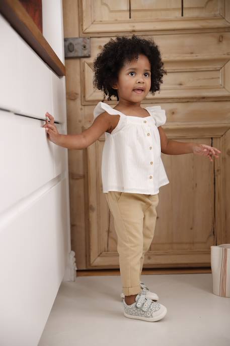 Cotton Voile Blouse for Babies vanilla - vertbaudet enfant 