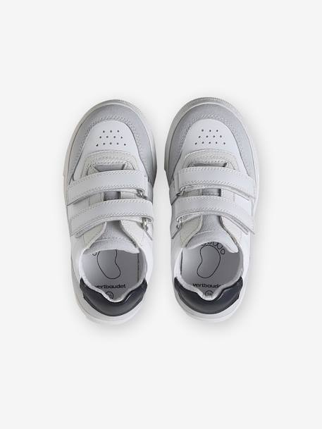 Baskets enfant garçon cuir à scratchs lot blanc - vertbaudet enfant 