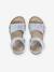 Glittery Hook-and-Loop Sandals for Girls printed white+set blue - vertbaudet enfant 