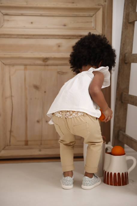 Cotton Voile Blouse for Babies vanilla - vertbaudet enfant 