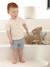 Baby Outfit: Striped Linen-Look Shirt + Gauze Shorts grey blue - vertbaudet enfant 