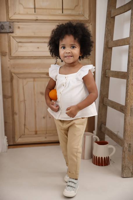 Cotton Voile Blouse for Babies vanilla - vertbaudet enfant 