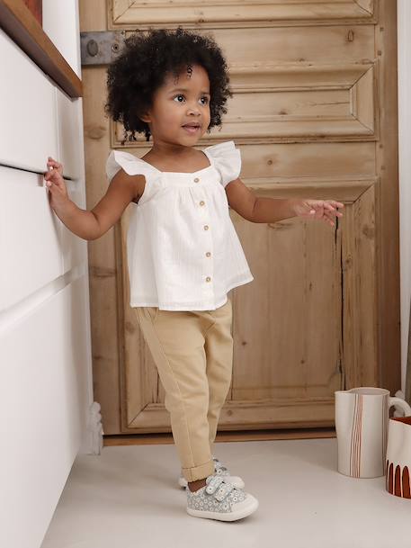 Cotton Voile Blouse for Babies vanilla - vertbaudet enfant 