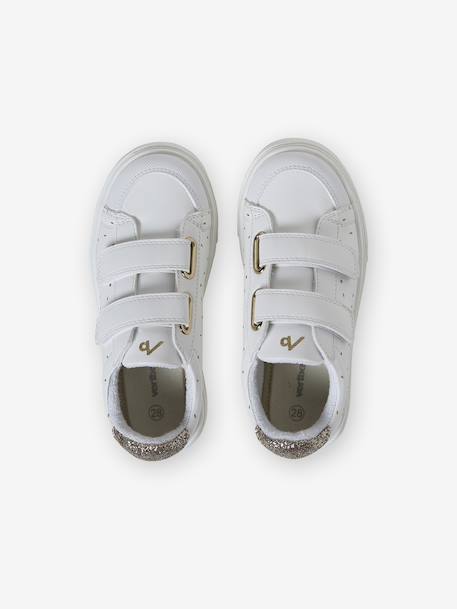 Baskets enfant fille synthétique détails dorés blanc imprimé - vertbaudet enfant 