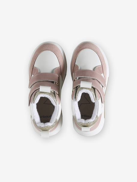 Baskets enfant fille synthétique à scratchs lot rose+marine - vertbaudet enfant 