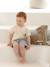 Baby Outfit: Striped Linen-Look Shirt + Gauze Shorts grey blue - vertbaudet enfant 