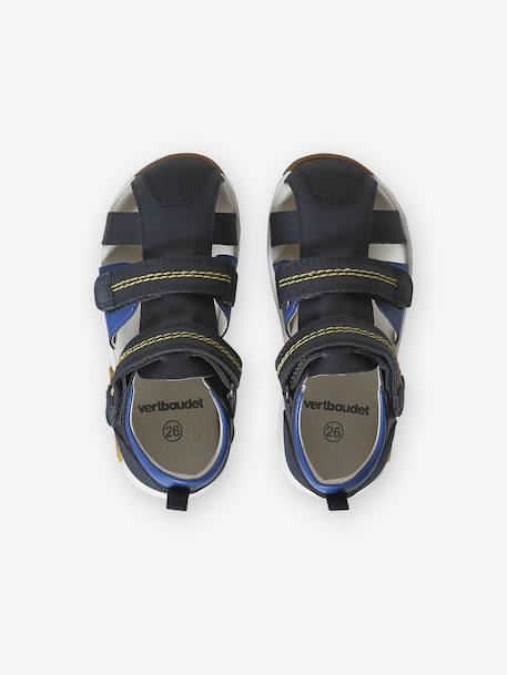 Sandals with Hook-&-Loop Straps for Children, Designed for Autonomy set blue - vertbaudet enfant 