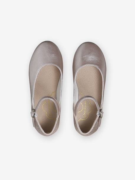 Glittery Ballet Pumps for Girls, Designed for Autonomy gold - vertbaudet enfant 