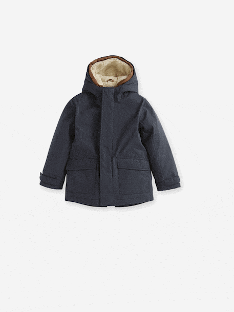Parka garçon 3 en 1 blouson amovible kaki+lichen+Marine grisé+noix de pécan - vertbaudet enfant 