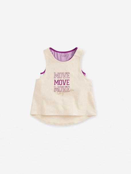 Pack of Tops + Sports Bra for Girls ecru - vertbaudet enfant 