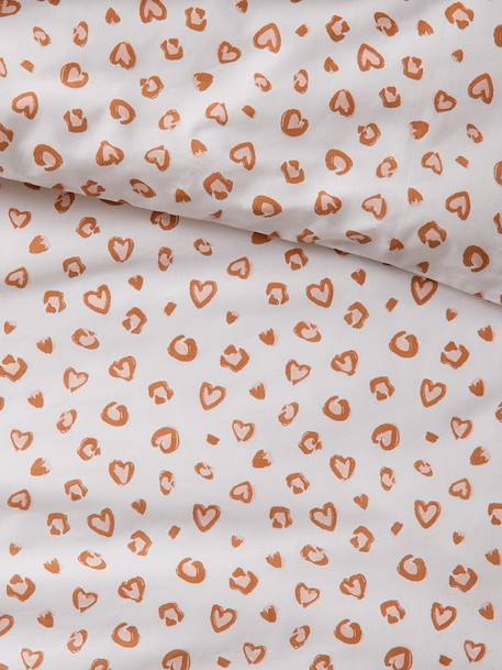 Duvet Cover + Pillowcase Bedding Set for Children, with Recycled Cotton, LEOPARD printed white - vertbaudet enfant 