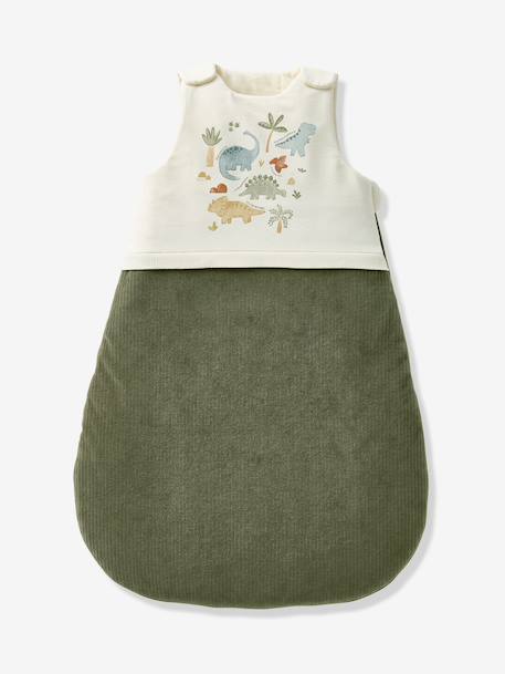 Dual-Fabric Sleeping Bag with Detachable Sleeves, MINISAURUS olive - vertbaudet enfant 