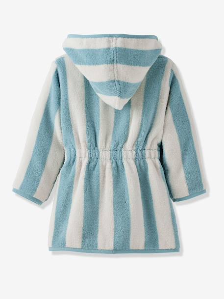 Peignoir de bain Enfant rayures TRANSAT capsule famille personnalisable, avec coton recyclé rayé bleu+rayé jaune+rayé rose+rayé violet - vertbaudet enfant 