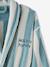 Peignoir de bain adulte mixte rayures TRANSAT capsule famille personnalisable, avec coton recyclé rayé bleu+rayé vert - vertbaudet enfant 
