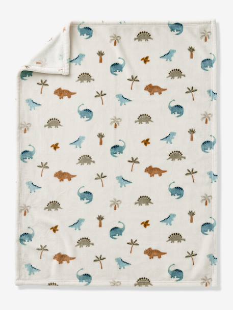 Printed Fleece Blanket multicoloured+printed brown+printed white - vertbaudet enfant 