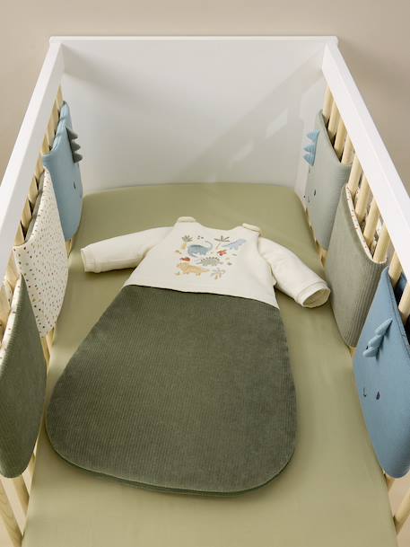 Dual-Fabric Sleeping Bag with Detachable Sleeves, MINISAURUS olive - vertbaudet enfant 