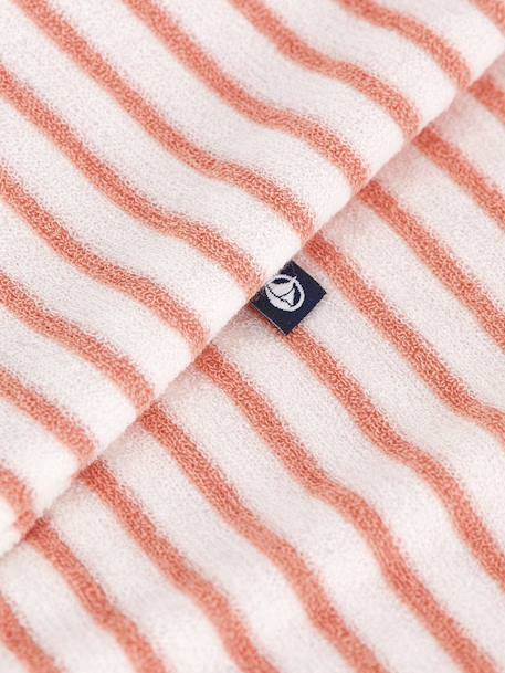 Striped Cotton Towelling Playsuit, PETIT BATEAU apricot - vertbaudet enfant 