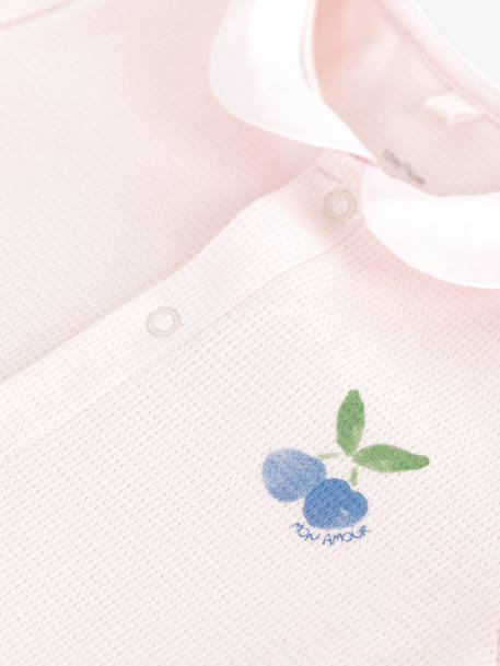 Playsuit with Peter Pan Collar for Babies, PETIT BATEAU blush - vertbaudet enfant 