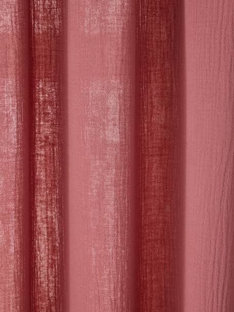 Rideau tube tamisant en gaze de coton blanc+cinnamon+ecru+grey blue+rose+rosy+sage green - vertbaudet enfant 
