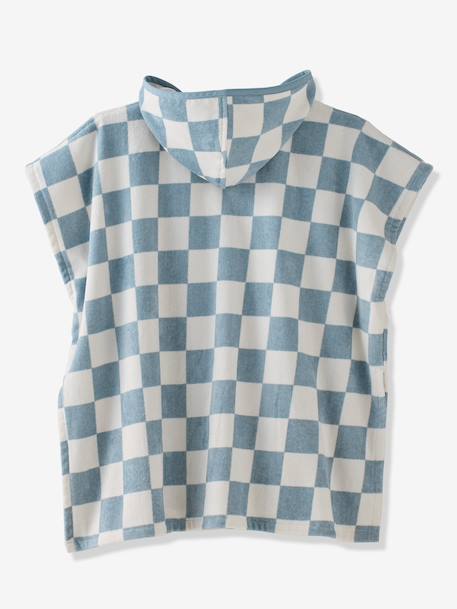 Poncho de bain / plage enfant personnalisable, avec coton recyclé carreaux bleu+lilas+menthe - vertbaudet enfant 