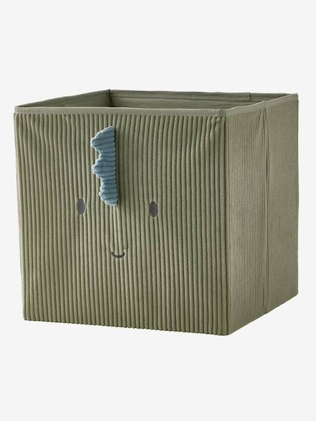 Set of 2 Minisaurus Dino Storage Tubs in Corduroy sage green - vertbaudet enfant 
