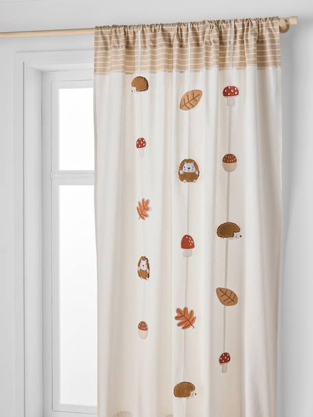 Light-Filtering Garland Curtain with Hedgehog Motif beige - vertbaudet enfant 