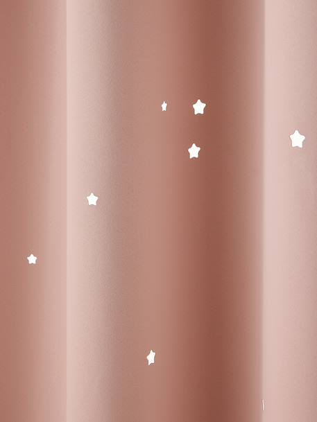Rideau à oeillets occultant et motifs perforés MARINE+moutarde+rose poudré+vert moyen / étoiles+vert sauge - vertbaudet enfant 