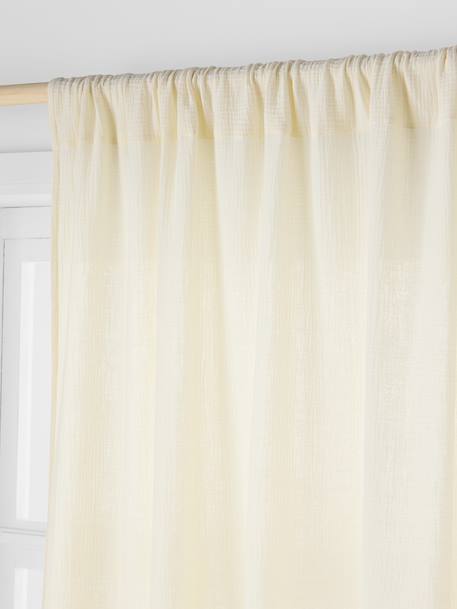 Rideau tube tamisant en gaze de coton blanc+cinnamon+ecru+grey blue+rose+rosy+sage green - vertbaudet enfant 