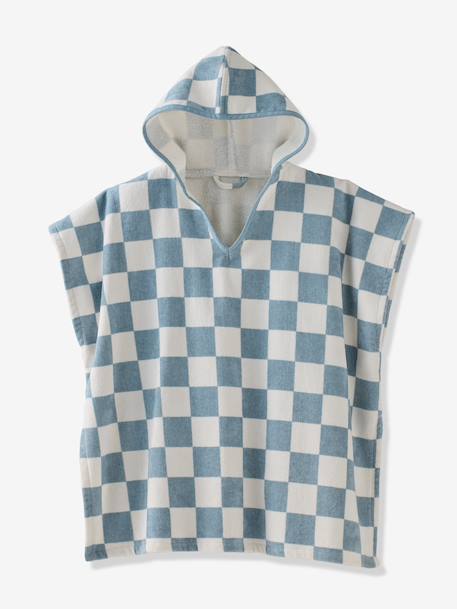 Poncho de bain / plage enfant personnalisable, avec coton recyclé carreaux bleu+lilas+menthe - vertbaudet enfant 
