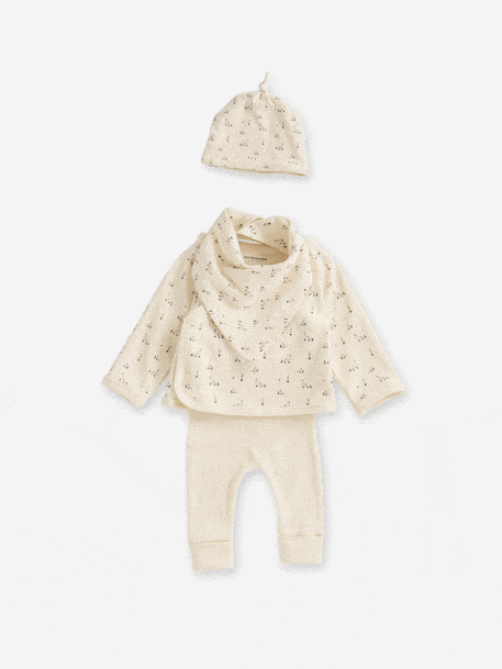 Ensemble naissance 4 pièces bébé petites oies coffret cadeau vanille - vertbaudet enfant 