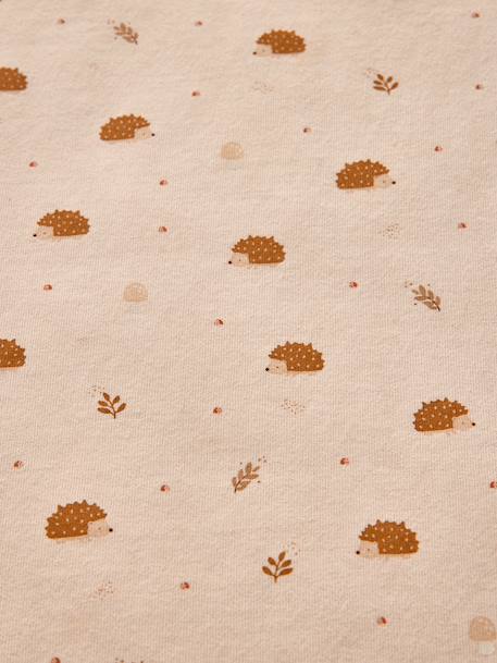 Sleeping Bag with Detachable Sleeves, Hedgehog printed beige - vertbaudet enfant 