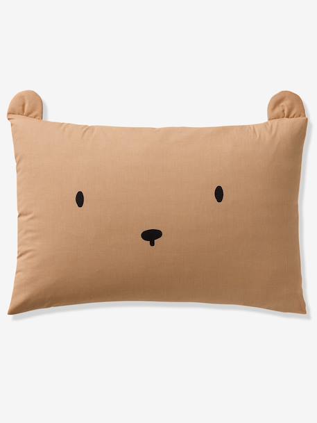 Duvet cover set + pillowcase, with recycled cotton BEAR printed beige - vertbaudet enfant 