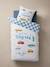 Parure housse de couette + taie d'oreiller enfant avec coton recyclé VARSITY carreaux bleu - vertbaudet enfant 