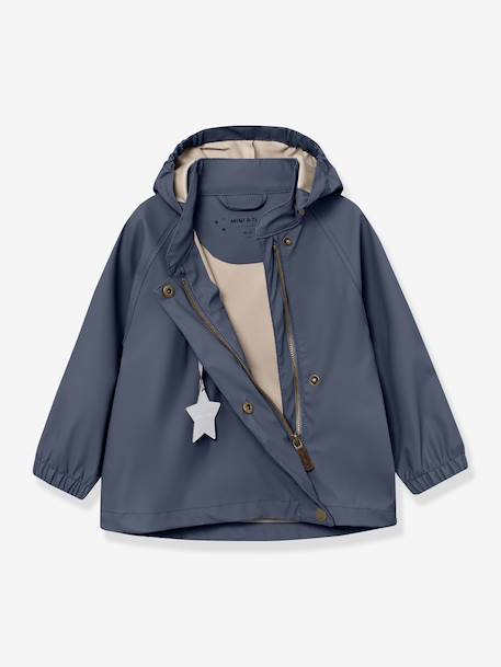 Children's set: MATWAINIS rain jacket & waterproof trousers deep blue+green - vertbaudet enfant 