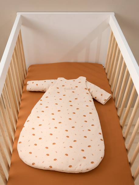 Sleeping Bag with Detachable Sleeves, Hedgehog printed beige - vertbaudet enfant 