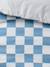 Duvet cover set + pillowcase for children with recycled cotton VARSITY chequered blue - vertbaudet enfant 